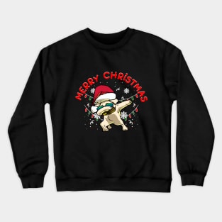 dabbing pug christmas Crewneck Sweatshirt